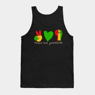 peace love Juneteenth 2024 colorful melting design Tank Top